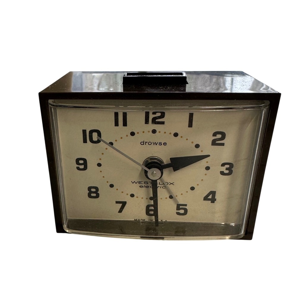 Westclox Minikin Drowse S33 A Electric Alarm Clock Brown Mid Century‎ UL Tested